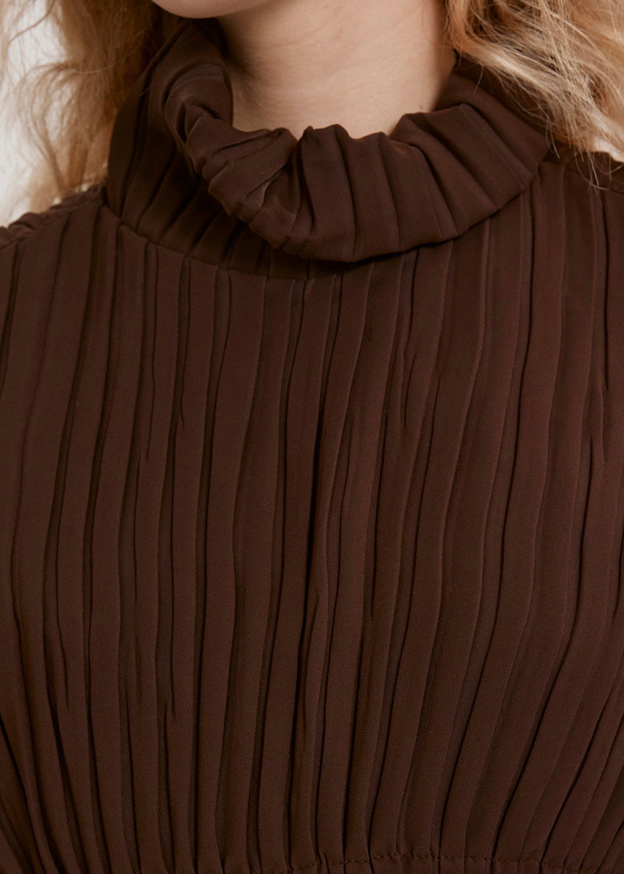 TEXTURED TURTLENECK DRESS  | RECTO