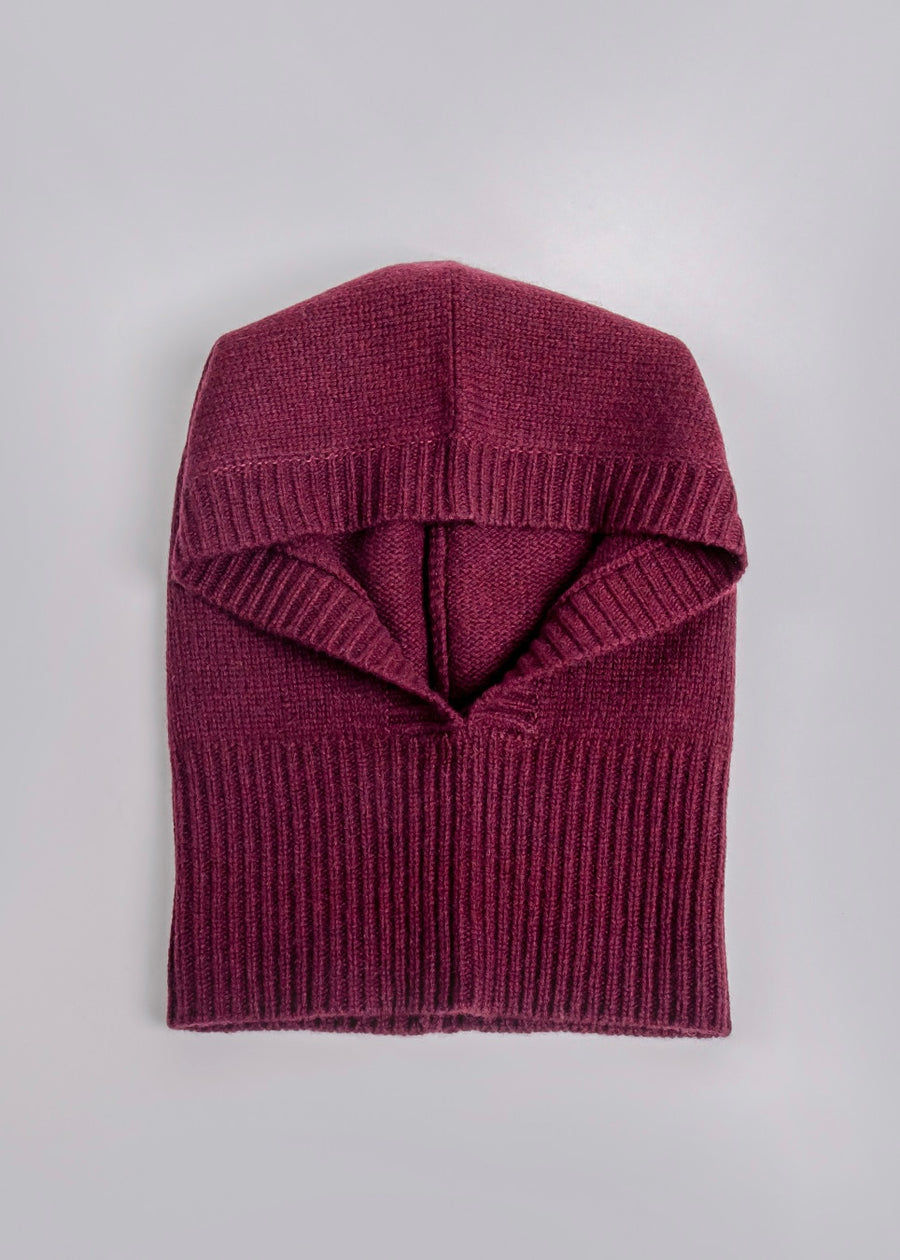 Recycling Cashmere Balaclava (Burgandy)
