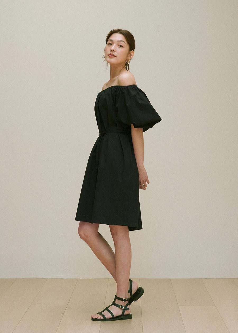 [Re-stock] Mimosa puff-sleeve dress (Black)