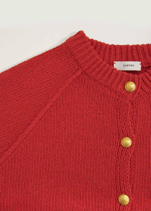 Alice Knit Cardigan (Ruby red)