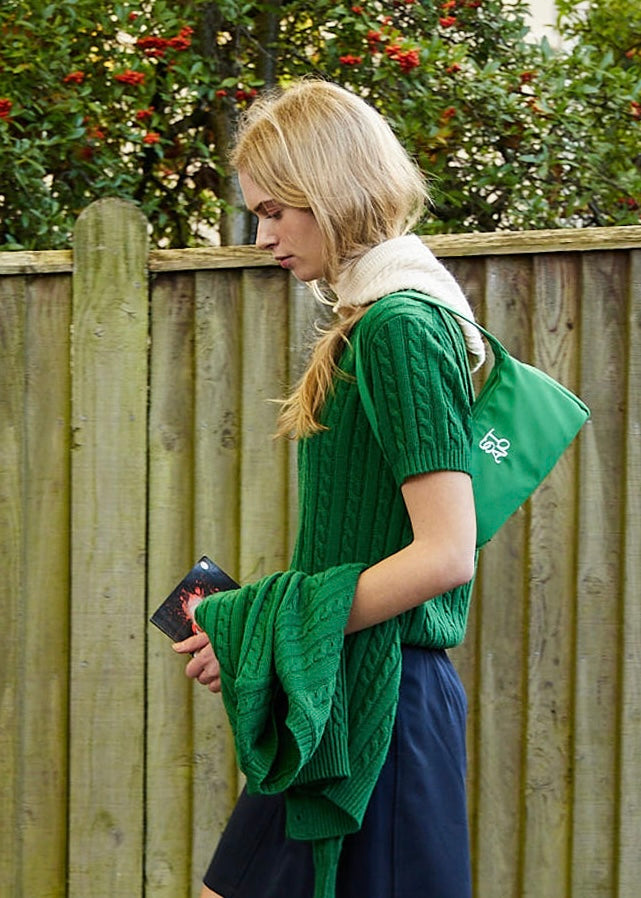 [STUDIO & PARC] Monceau Cable Short Sleeve Knit- Green