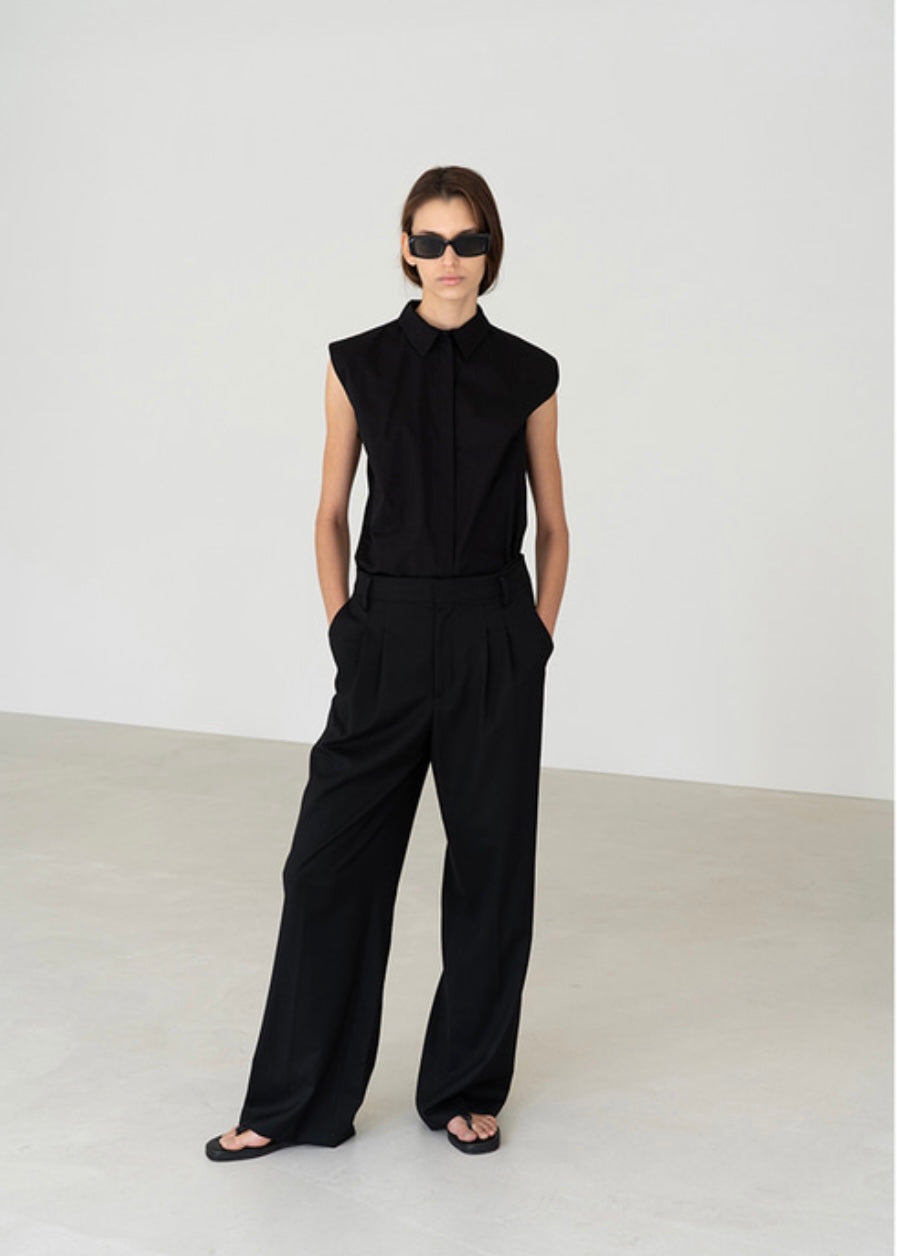 Vito Sleeveless Shirt (Black)