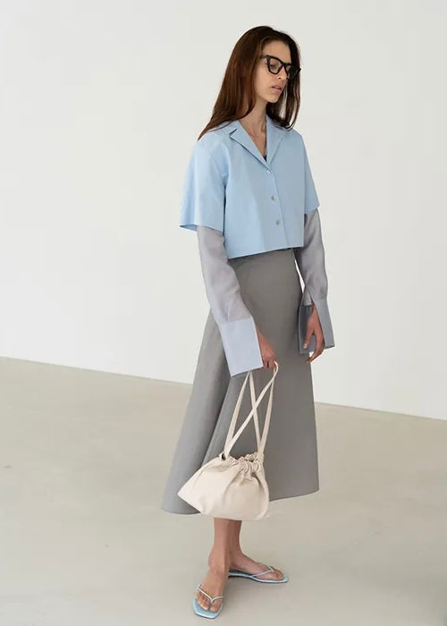 CROPPED SHIRTS (BLUE) | LEHA