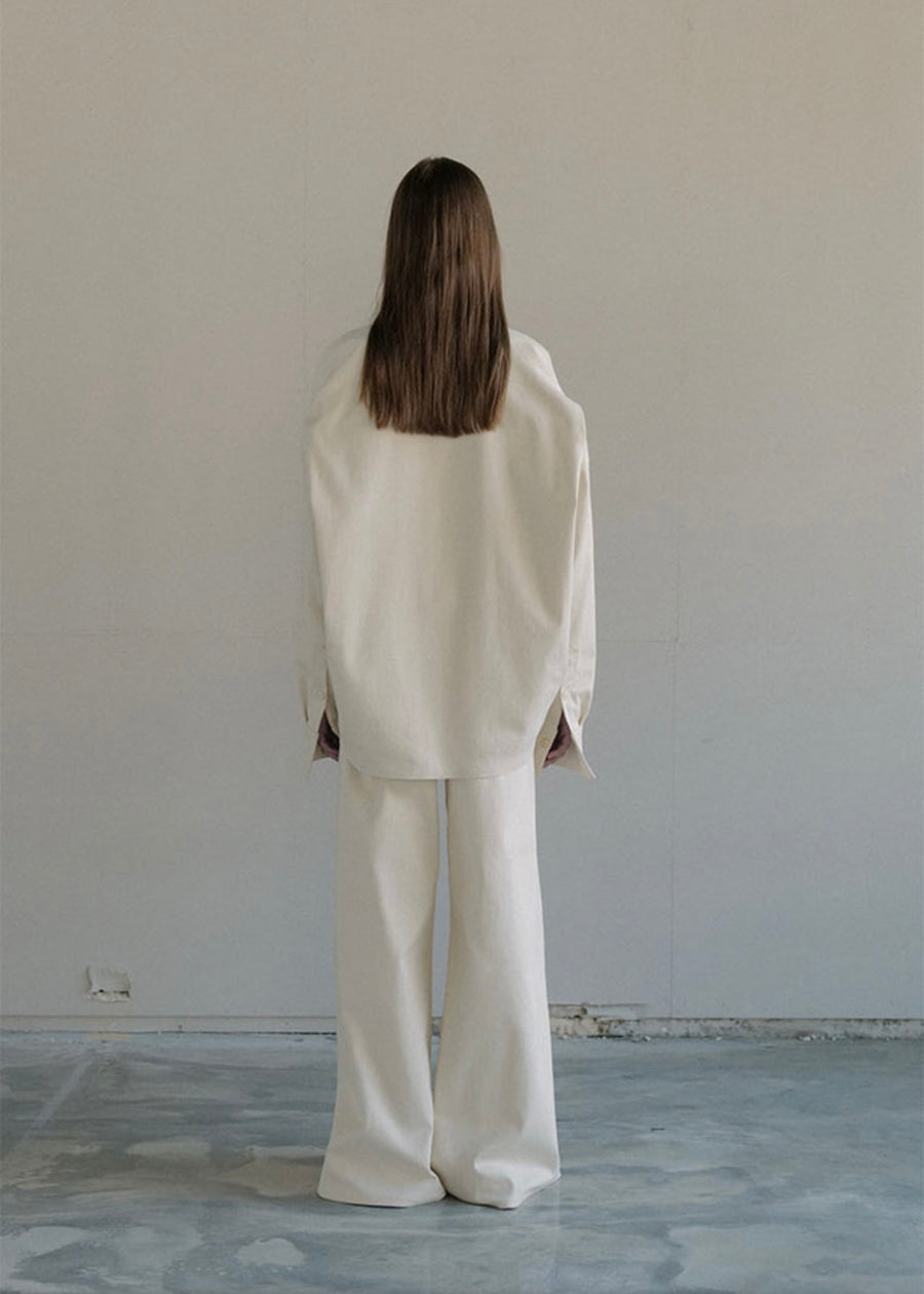 [LEHA] POUDRE SHIRT JACKET-CREAM