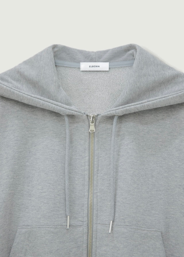 French Terry Hooded Jacket (Melange grey)