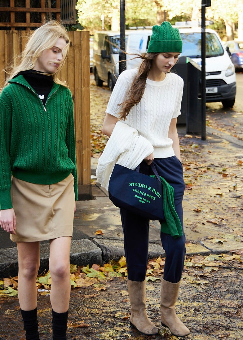 [STUDIO & PARC] Monceau Cable Short Sleeve Knit- White