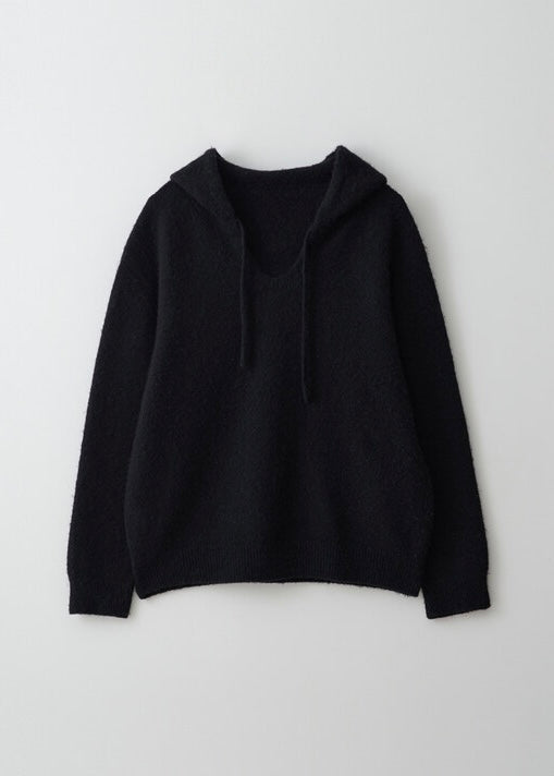 [MOIA] Alpaca hoody sweater -black