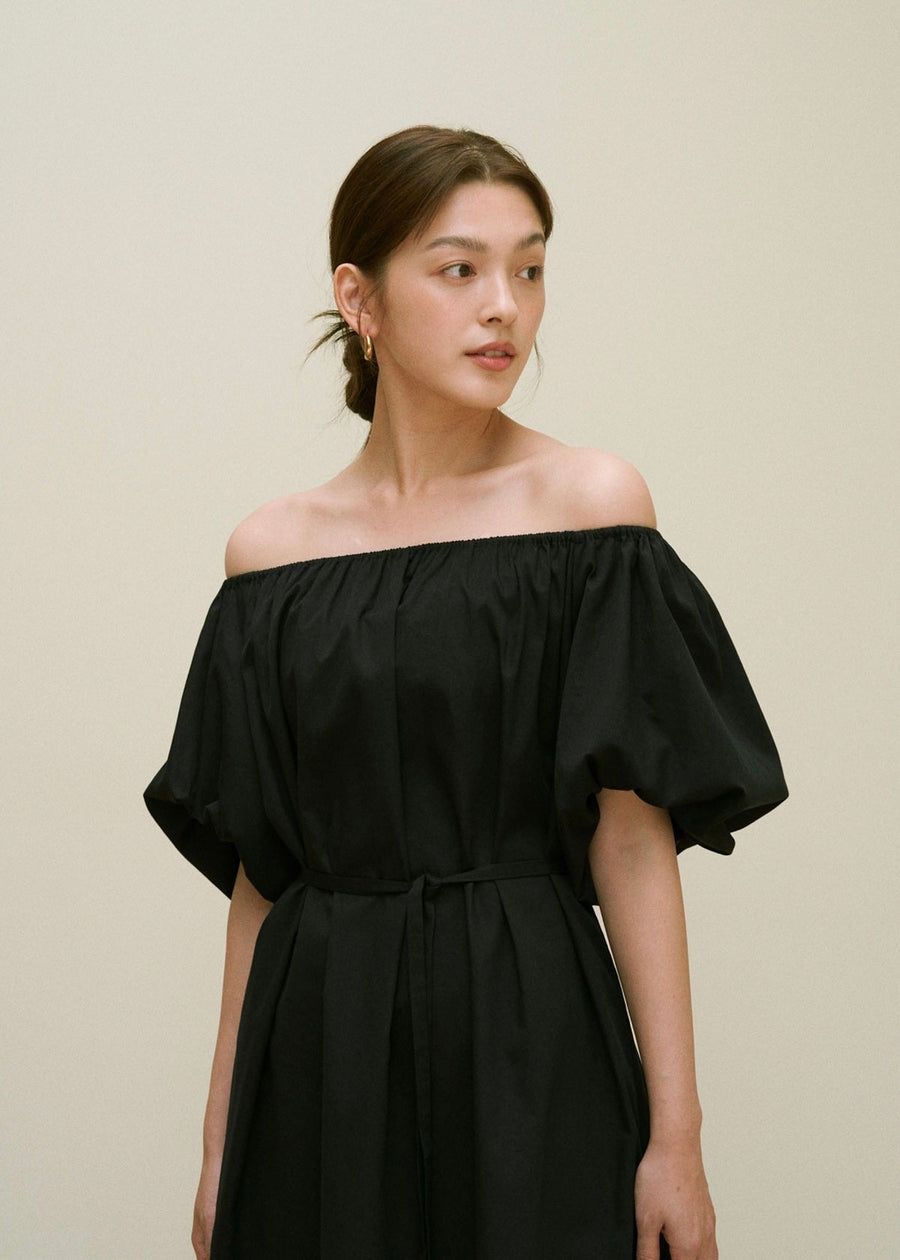 [Re-stock] Mimosa puff-sleeve dress (Black)