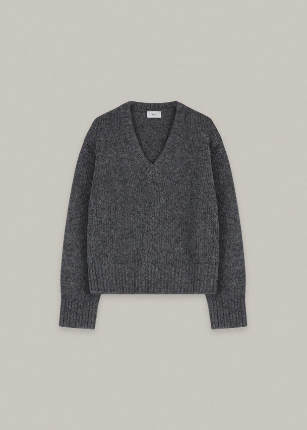 scot v-neck knit (Gray)