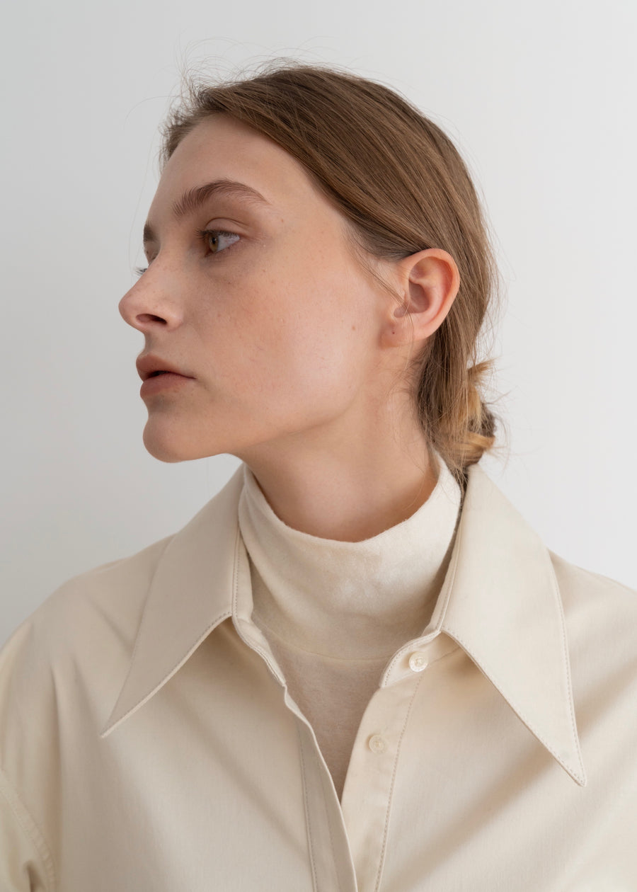 POPLIN SHIRT CREAM | KINDERSALMON