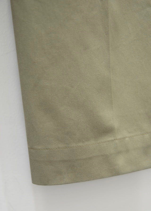 Cropped Cotton Wide Trousers (Tree moss)