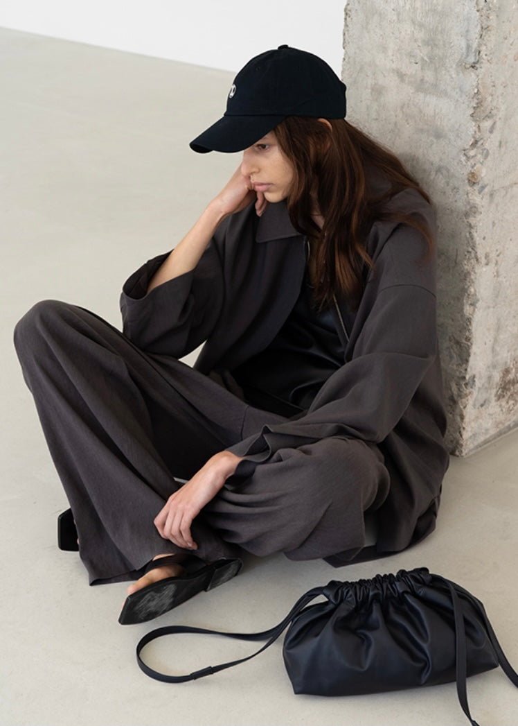 Dark Stone Wide Trousers (Anthracite)