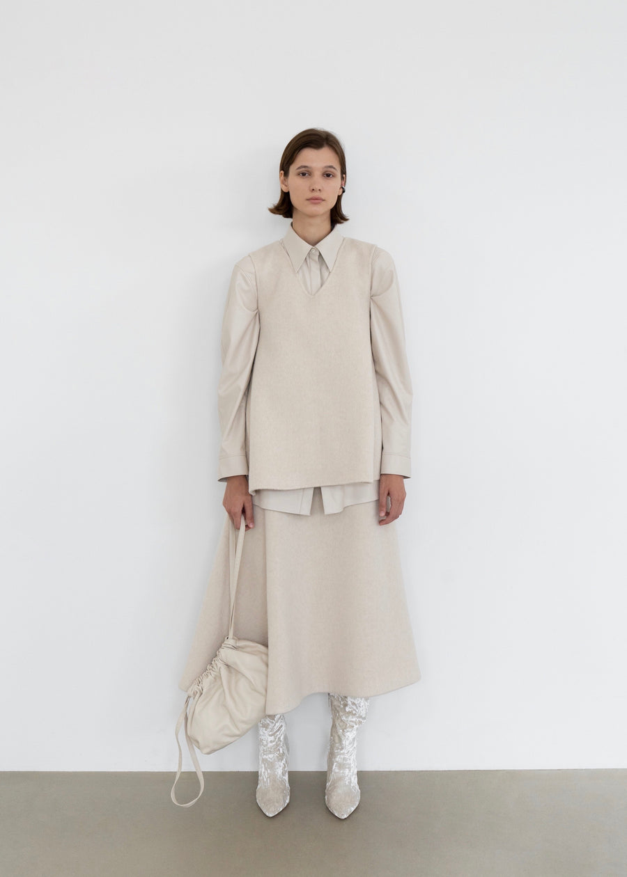 Sand Drawstring Clutch | LEHA