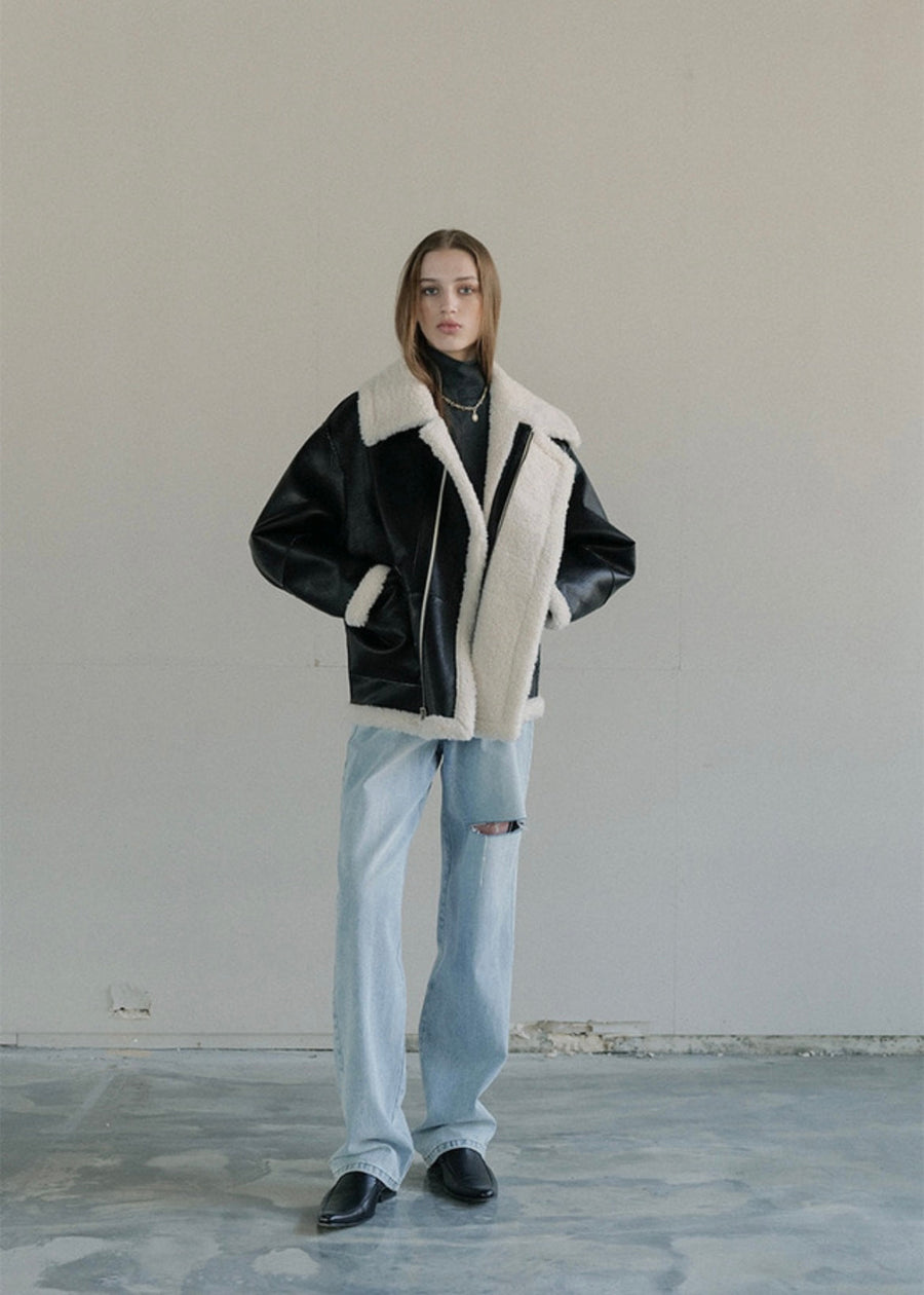 LEHA | Reversible Eco Shearling Jacket (Black)