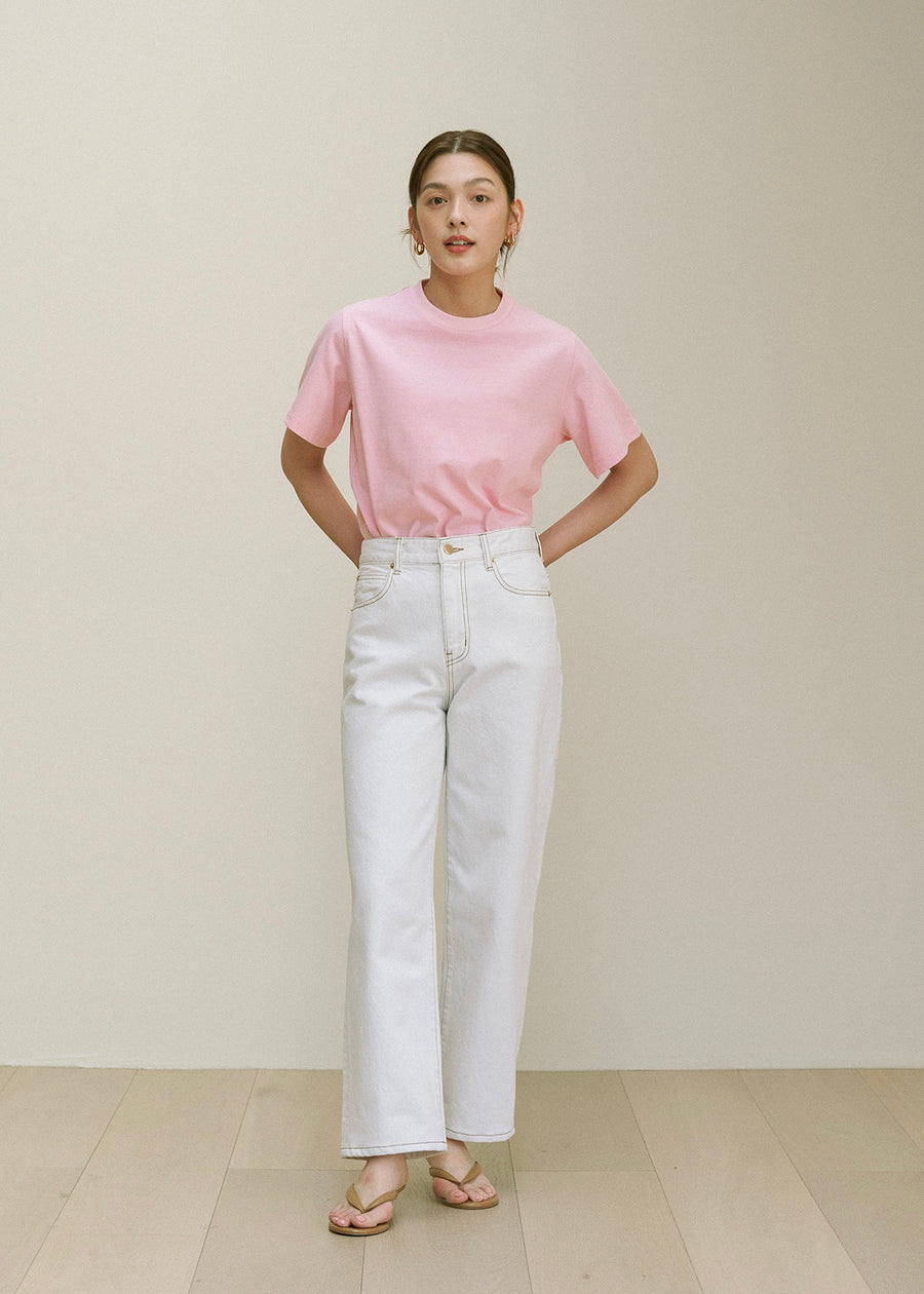 Crown neck t-shirt (Bloom Pink)