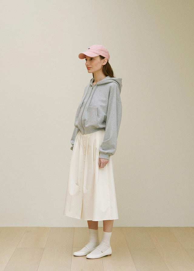French Terry Hooded Jacket (Melange grey)
