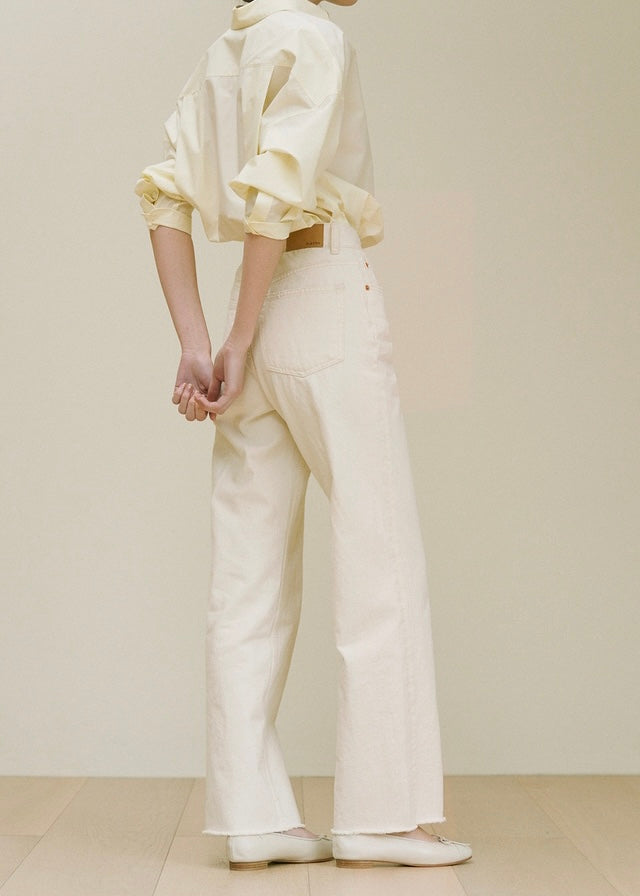 [1st Re-Order] Marcel Denim Pants (Cream)