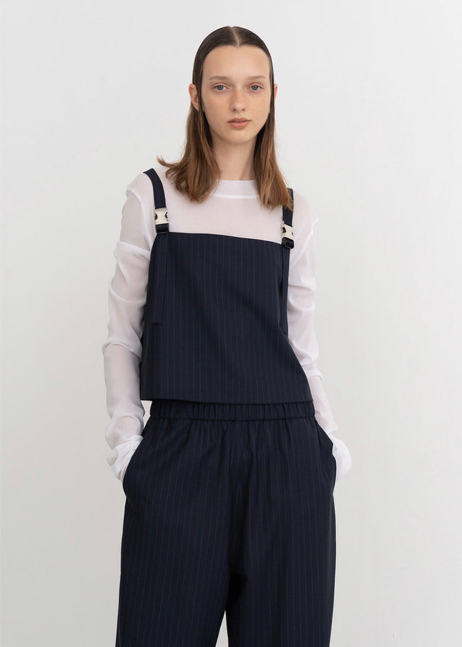 [Re-stock] Bastian pinstriped tapedre pants (Navy stripe)