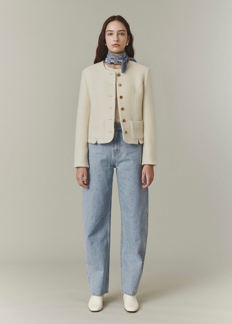 Flora Curve Denim Pants (Light Blue)
