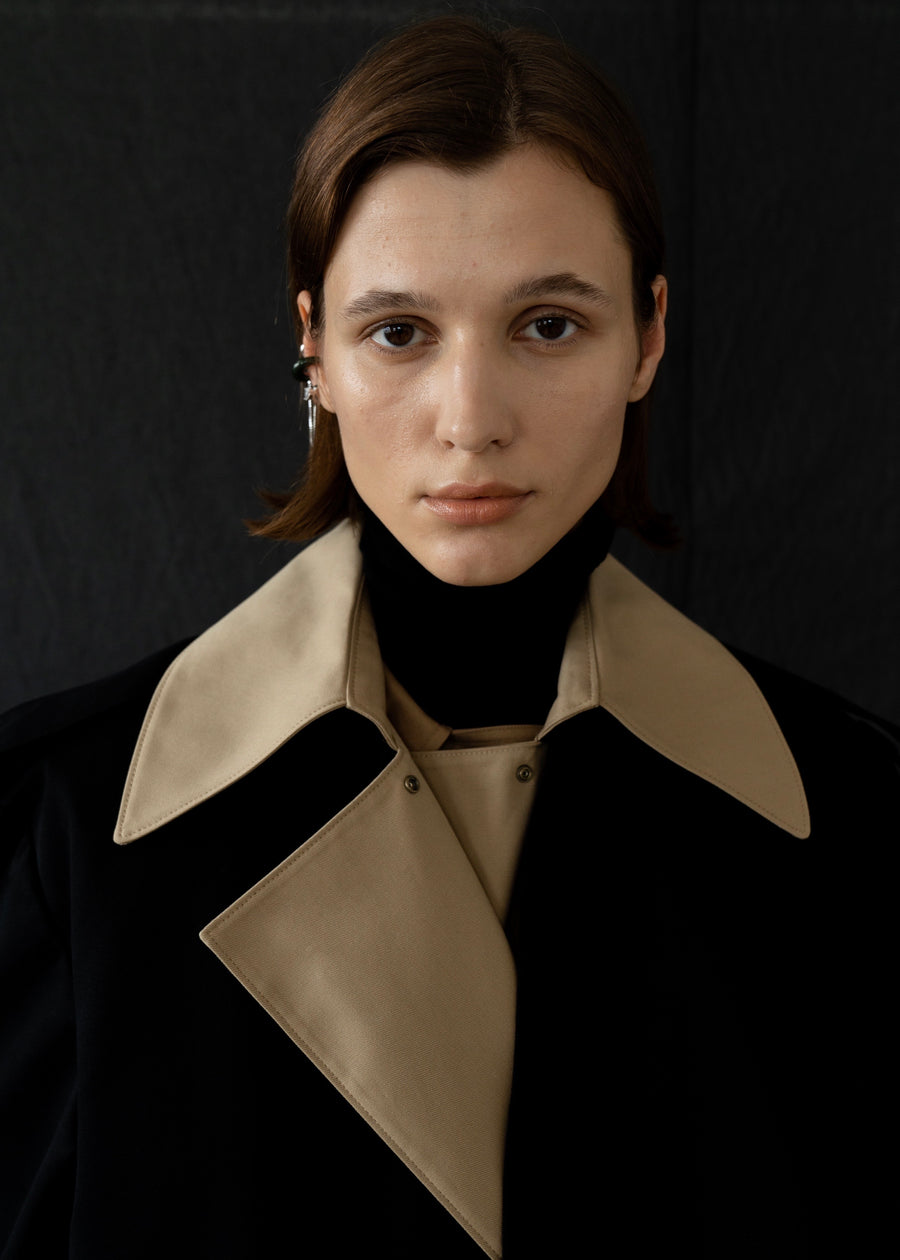 TWO TONE OVERSIZED TRENCH COAT| LEHA