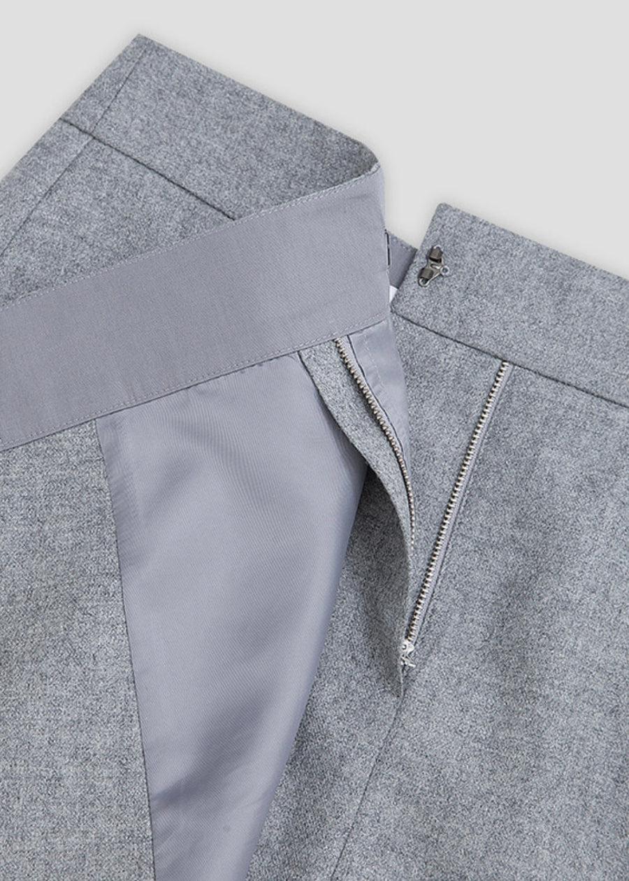 [LEHA] AVA WOOL CUB SHORTS -LIGHT GREY