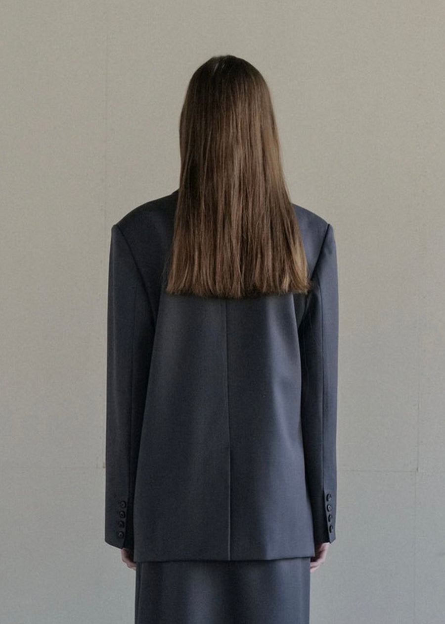 RE-ORDER [LEHA] GREYSTONE SINGLE BREAST JACKET-GRAPHITE