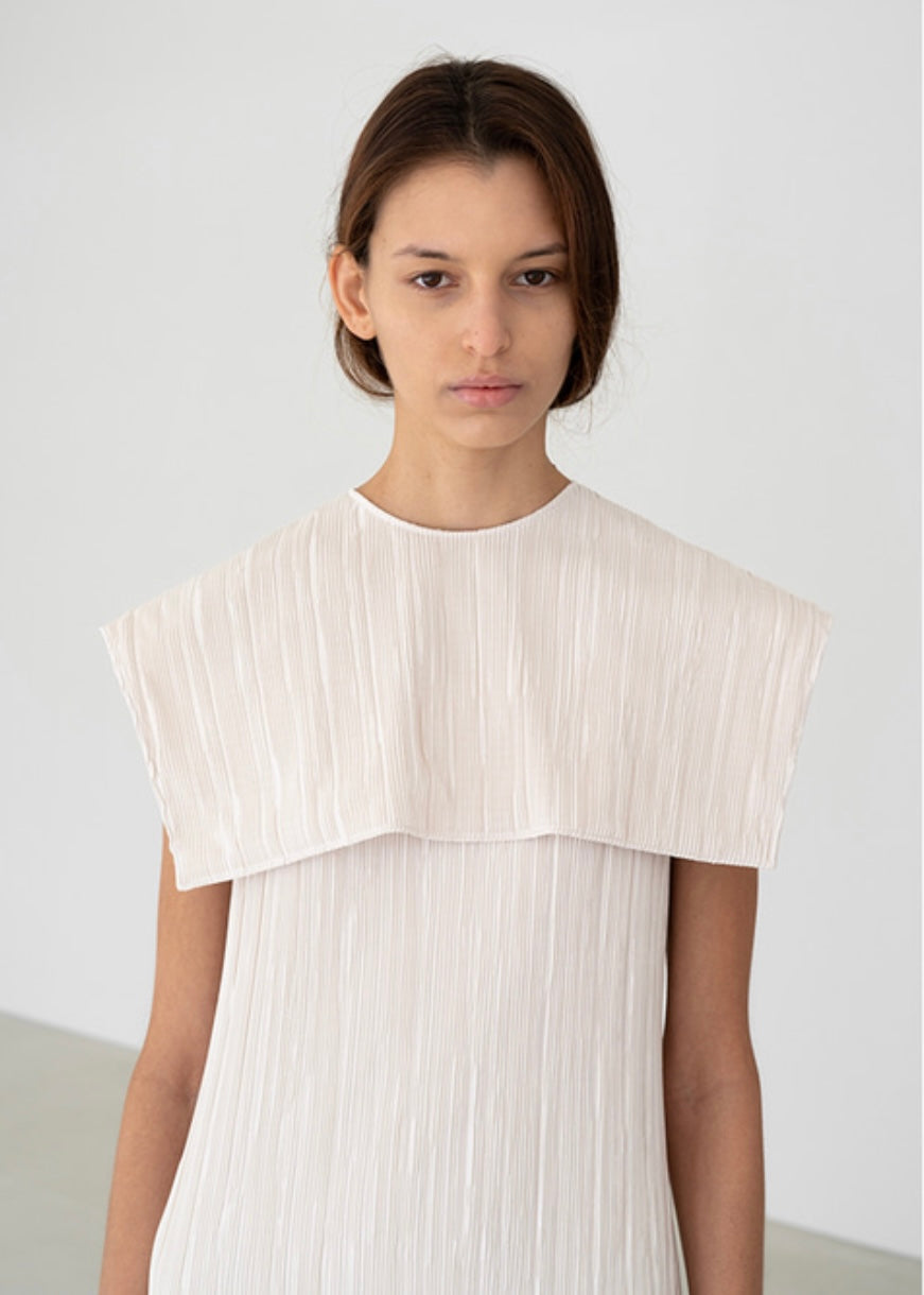 Eres pleated dress / collar