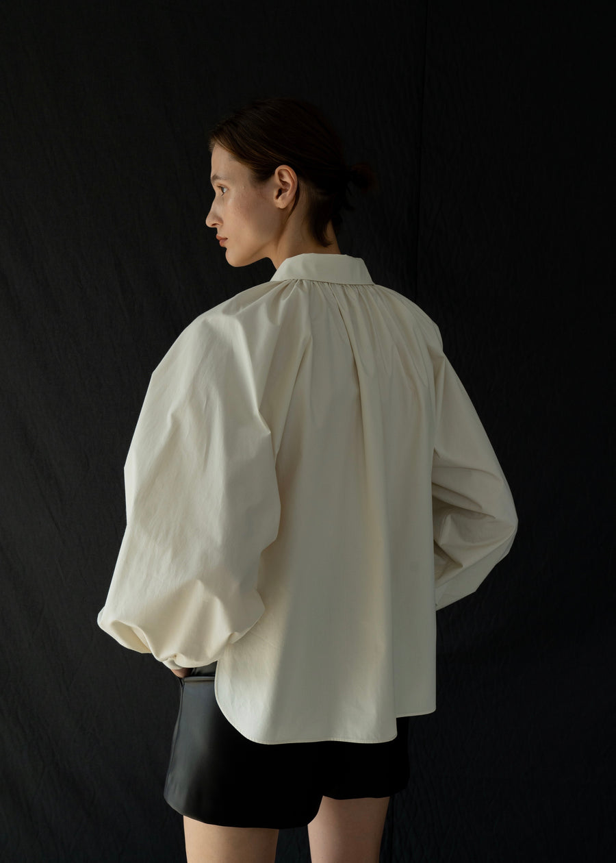 Gathered Cotton Shirts | LEHA
