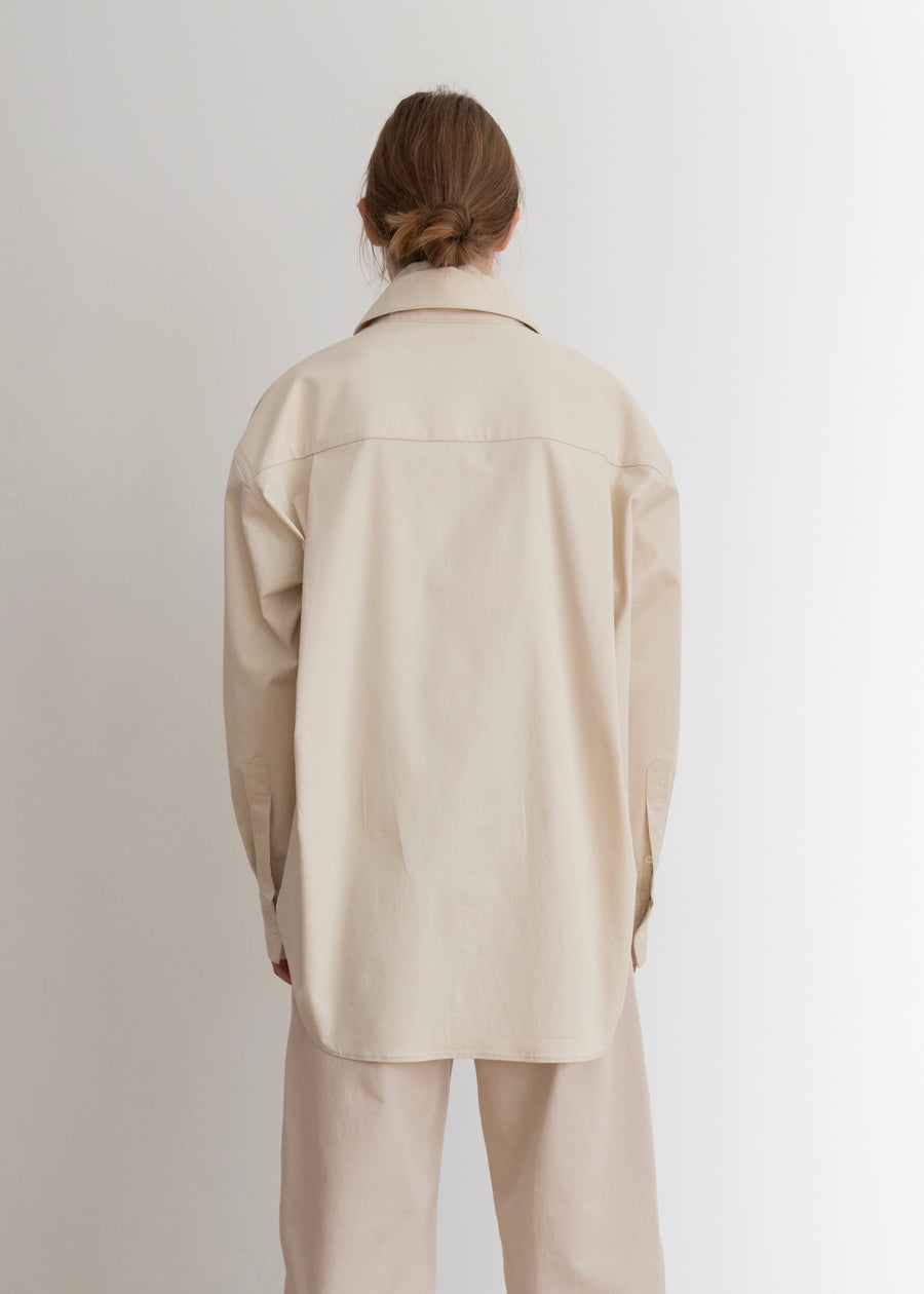 POPLIN SHIRT CREAM | KINDERSALMON