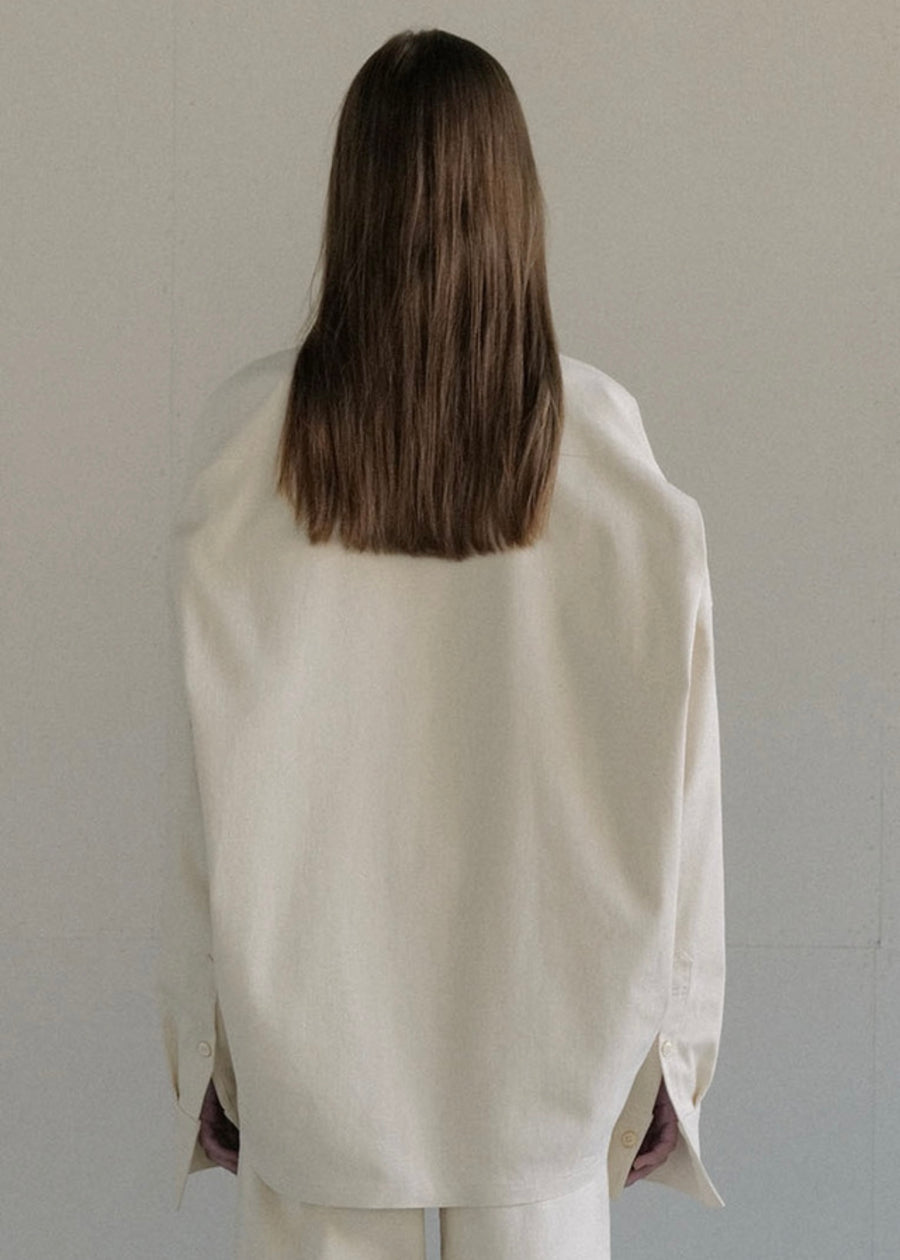 [LEHA] POUDRE SHIRT JACKET-CREAM