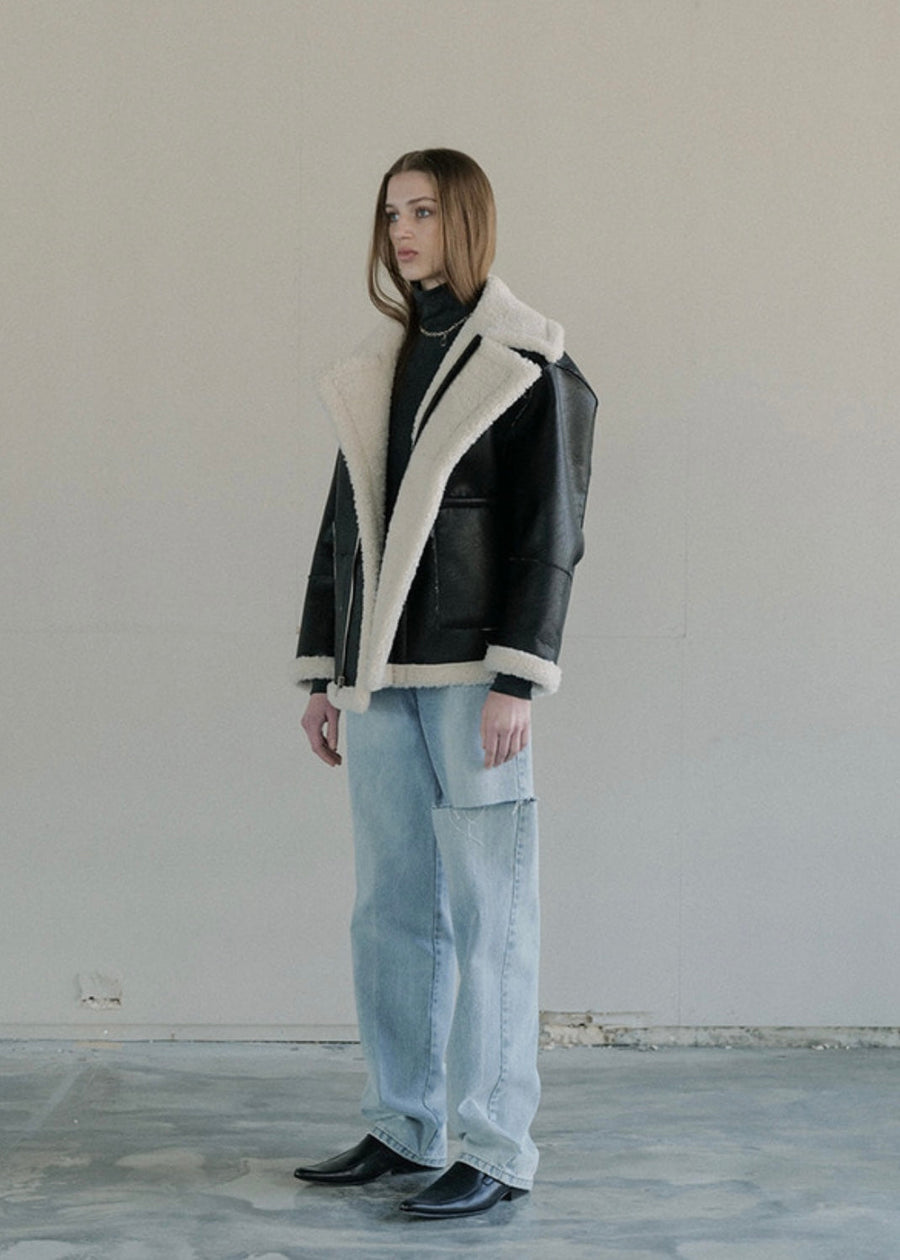 LEHA | Reversible Eco Shearling Jacket (Black)