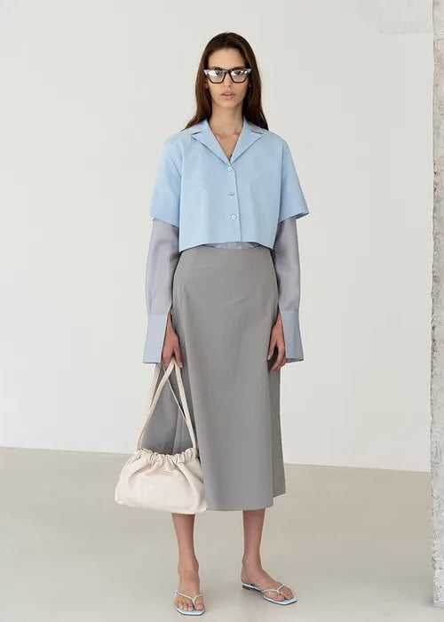 CROPPED SHIRTS (BLUE) | LEHA