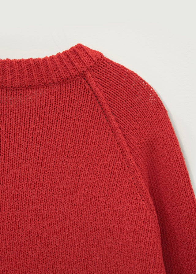 Alice Knit Cardigan (Ruby red)