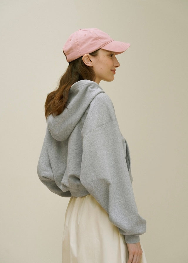 French Terry Hooded Jacket (Melange grey)