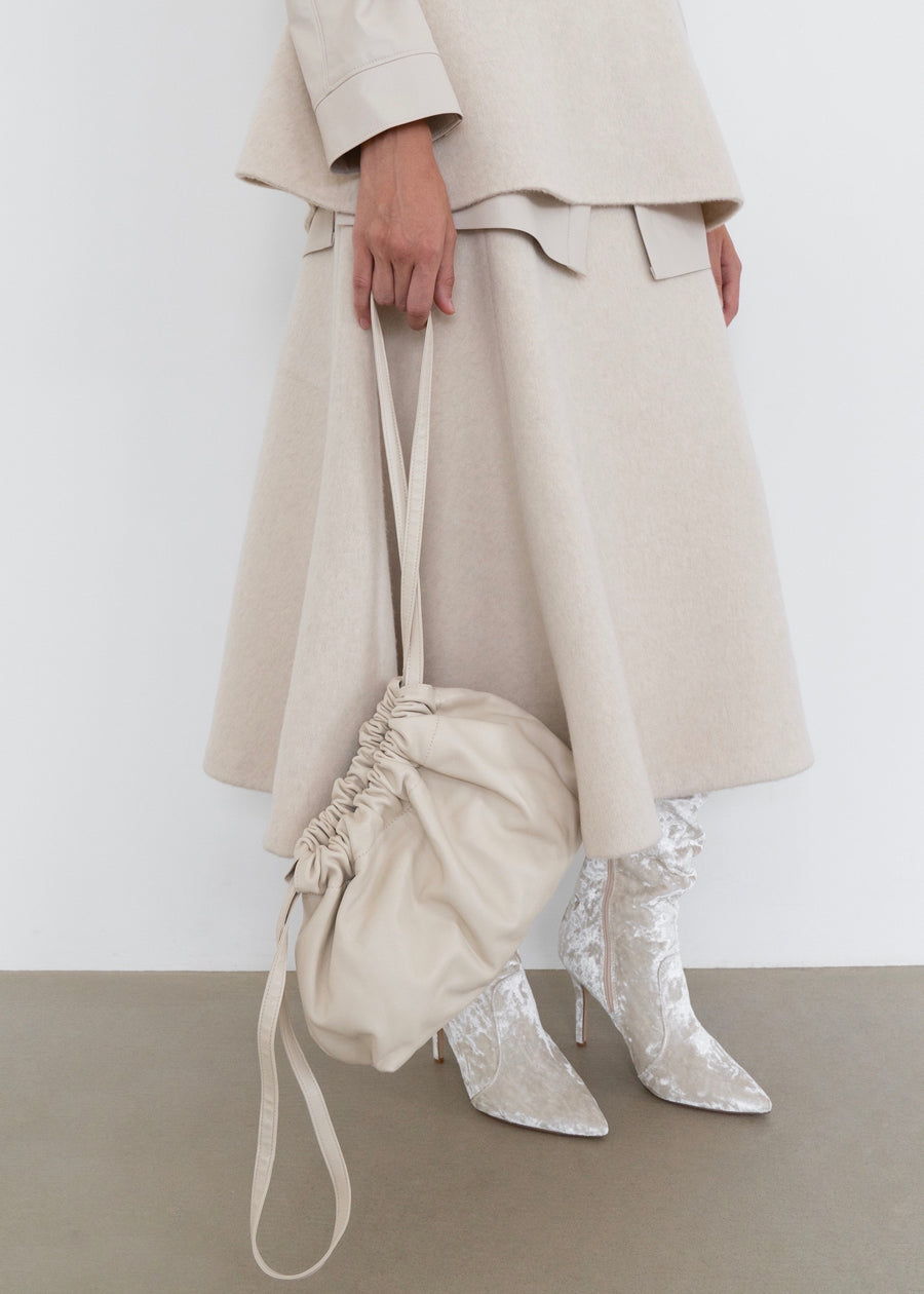 Sand Drawstring Clutch | LEHA