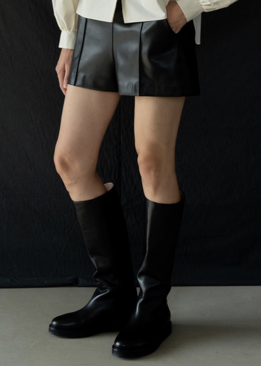 [Pre-order] Calf leather knee-high boots