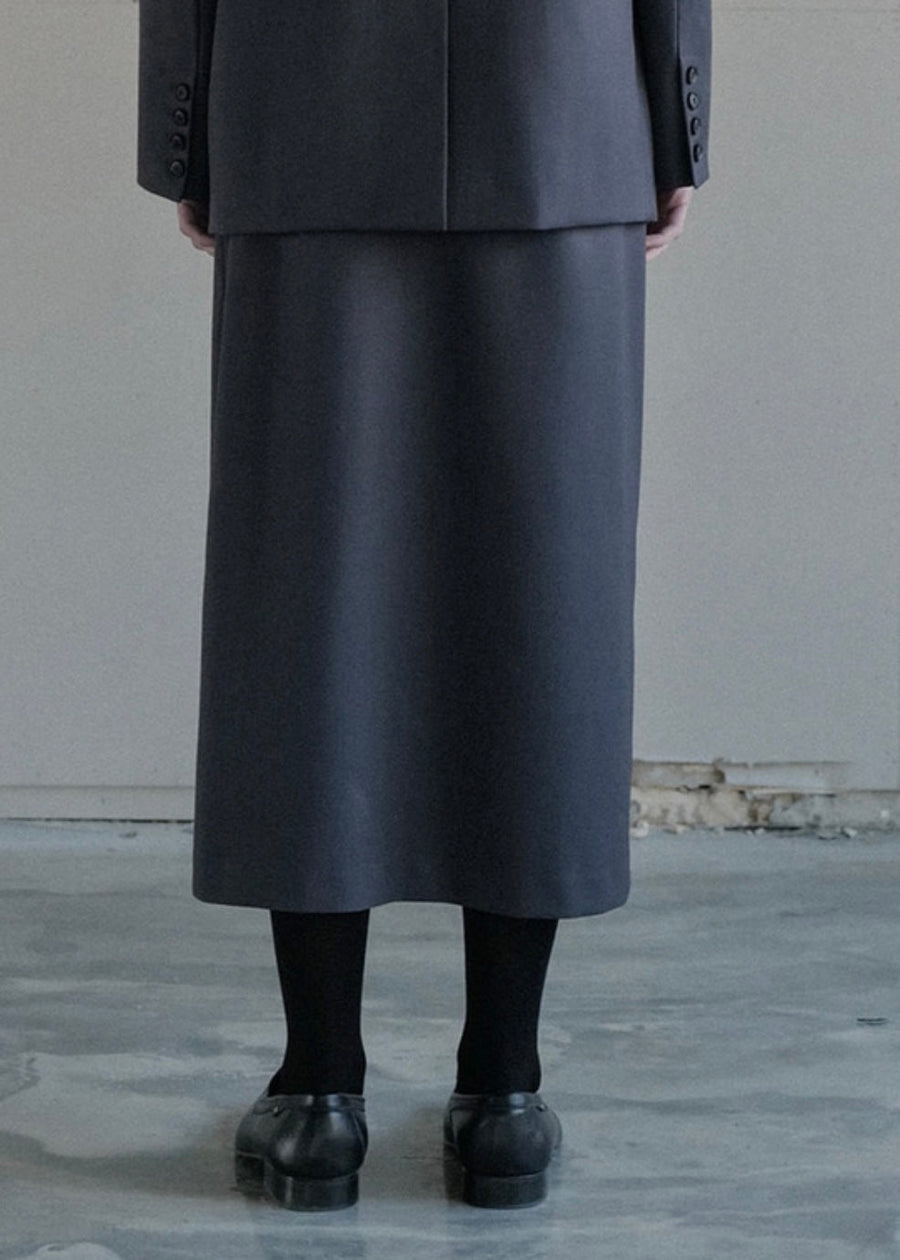 [LEHA] GREYSTONE SLIT SKIRT - GRAPHITE