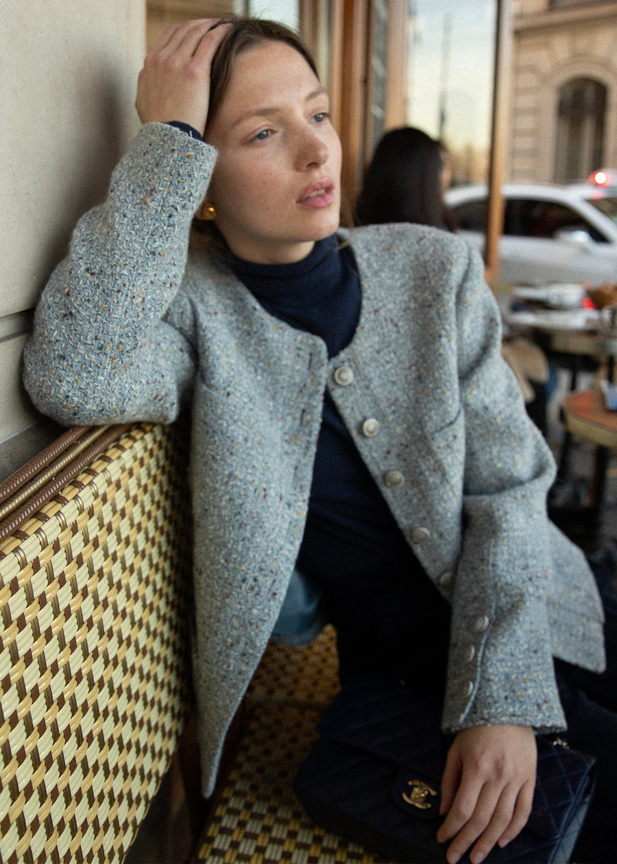 Numero 123: Cene Tweed Jacket (Blue Candy)