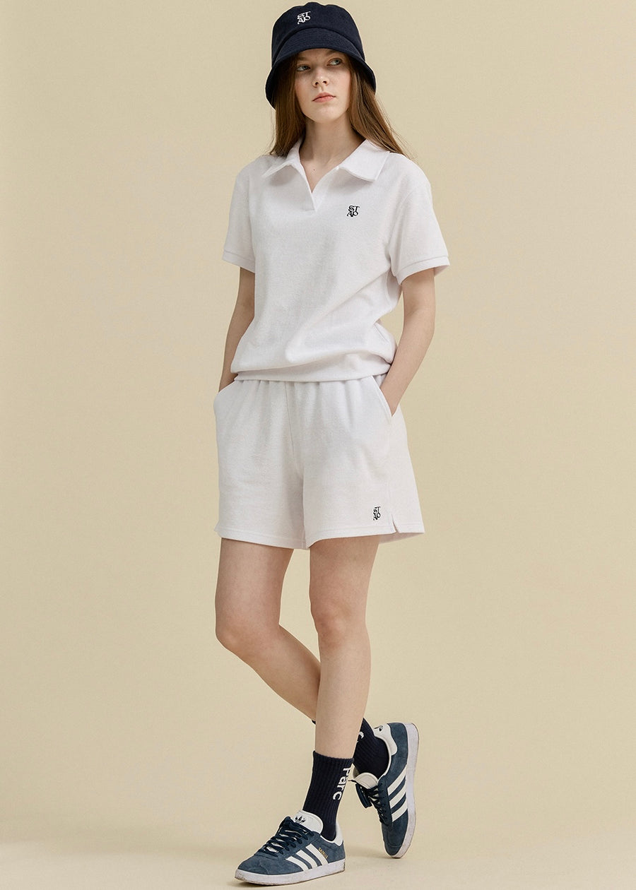 [STUDIO & PARC] Set Bacatel Terry T-shirt & Short Pants -White