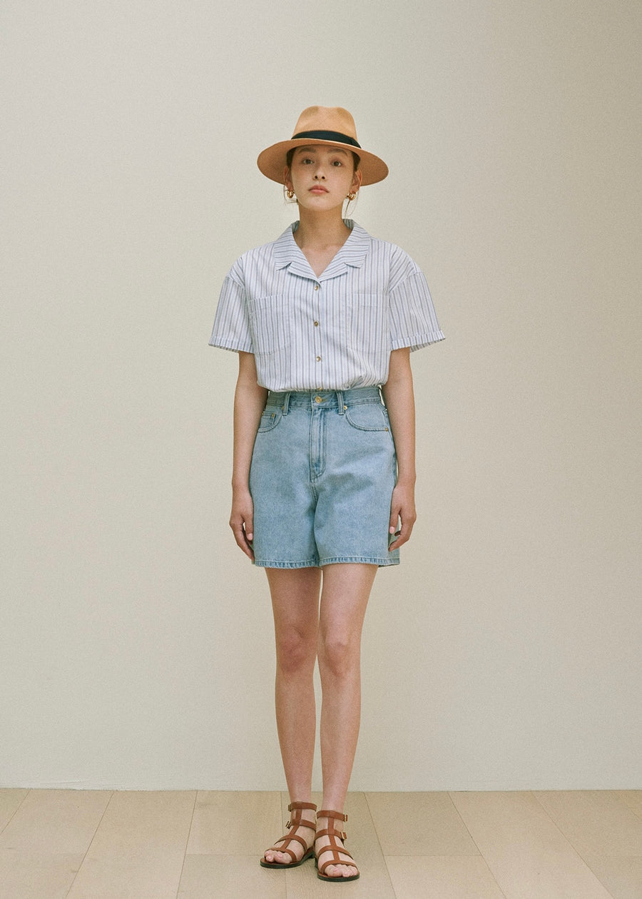 Half-sleeves Shirt (Stripe)