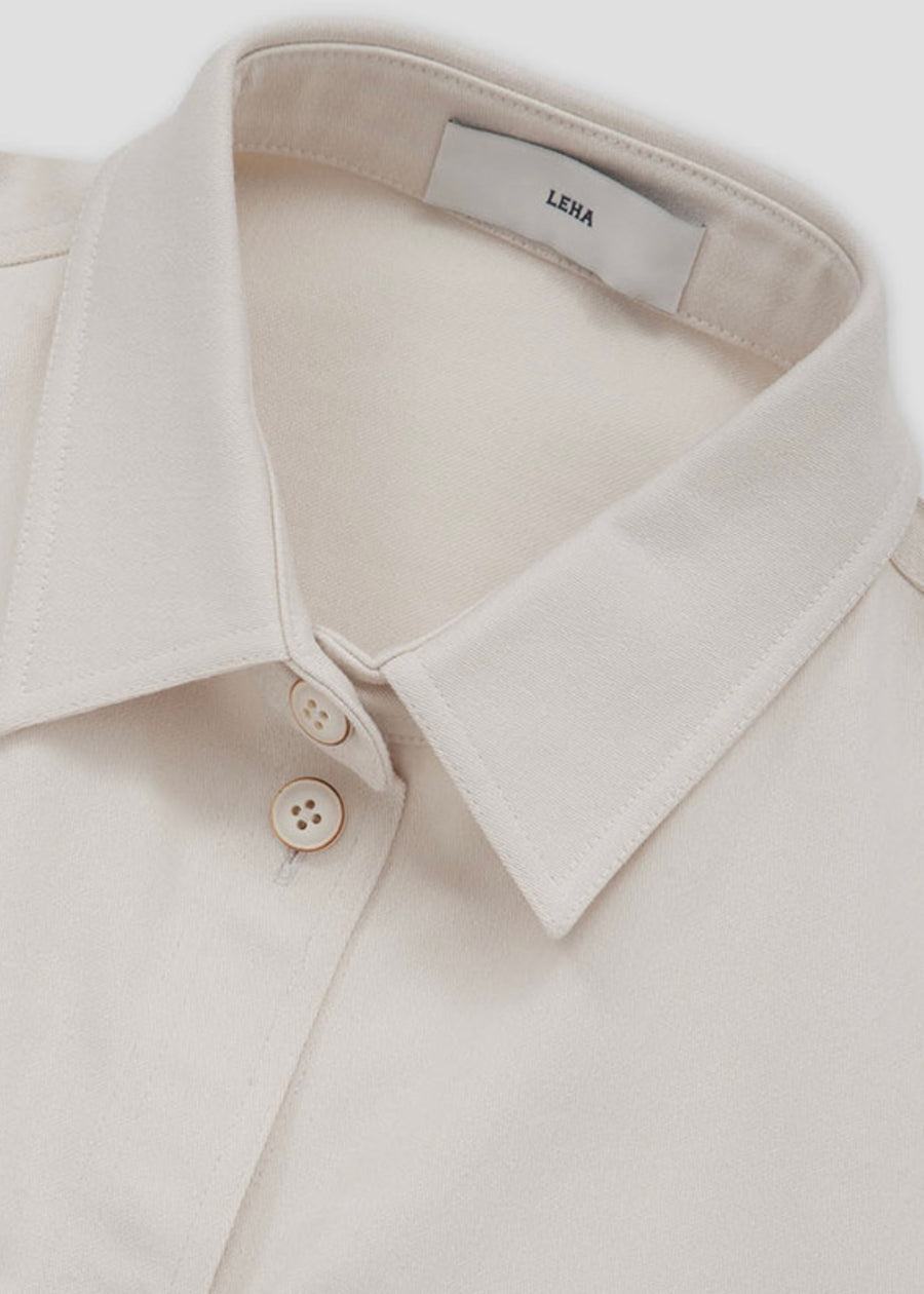 [LEHA] POUDRE SHIRT JACKET-CREAM