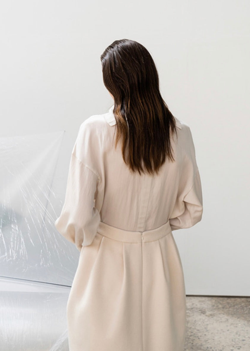 Roll-Neck Blouse (Off white)