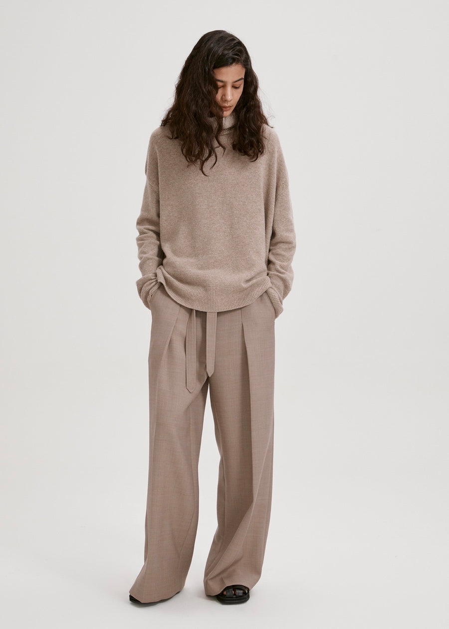 WOOL TURTLENECK & MUFFLER (COCOA) | RECTO