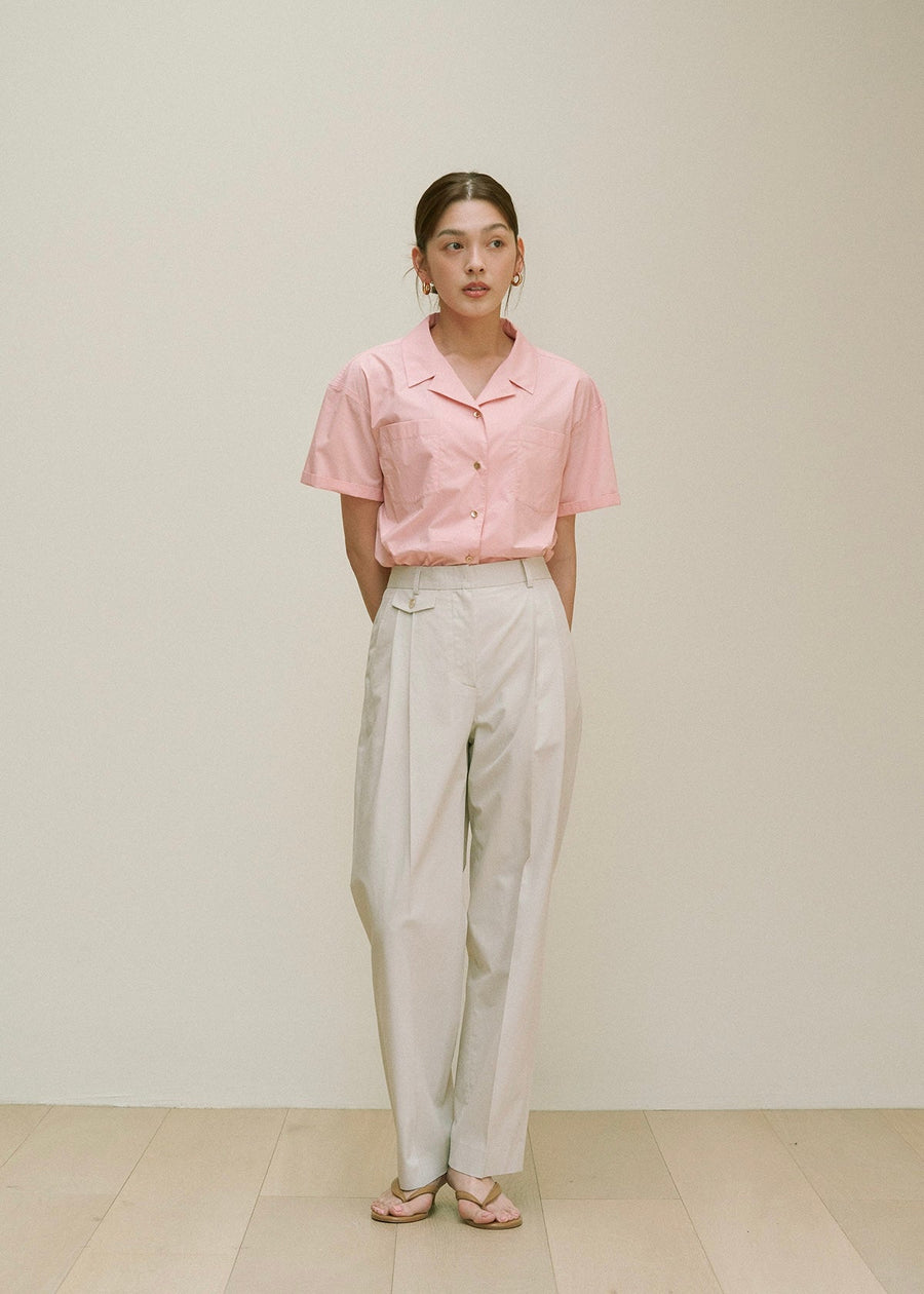 Lyocell Cotton Straight Pants (Atrium White)