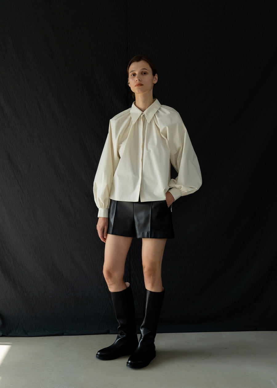 Gathered Cotton Shirts | LEHA