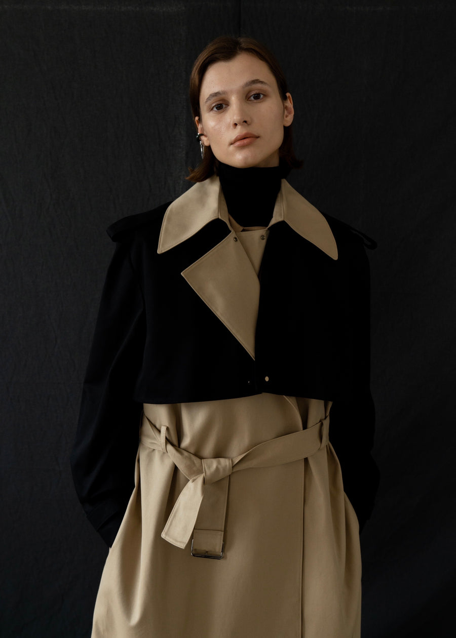 TWO TONE OVERSIZED TRENCH COAT| LEHA