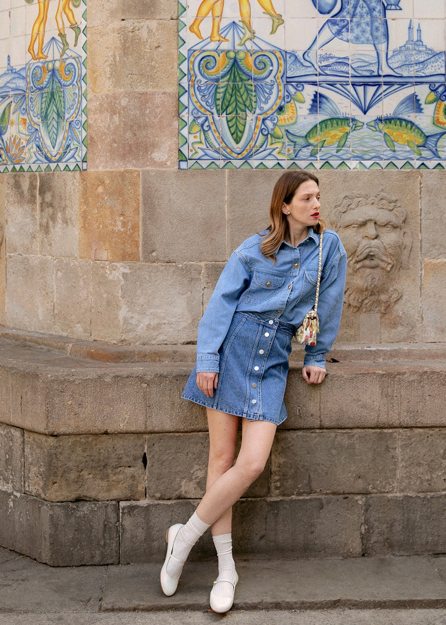 Magarette Denim Shirt (Light Blue)