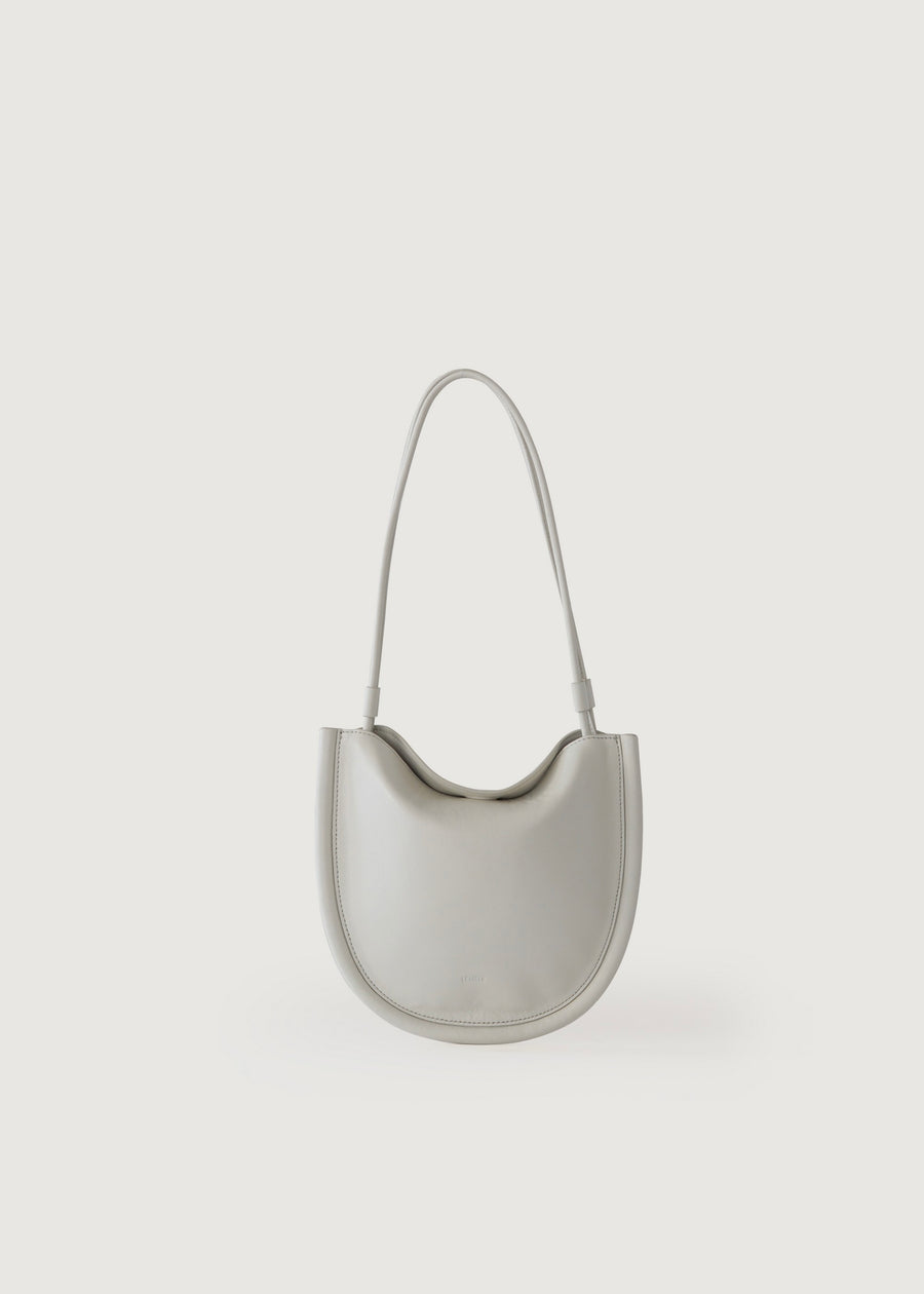 Flat hobo shoulder bag (Off white)