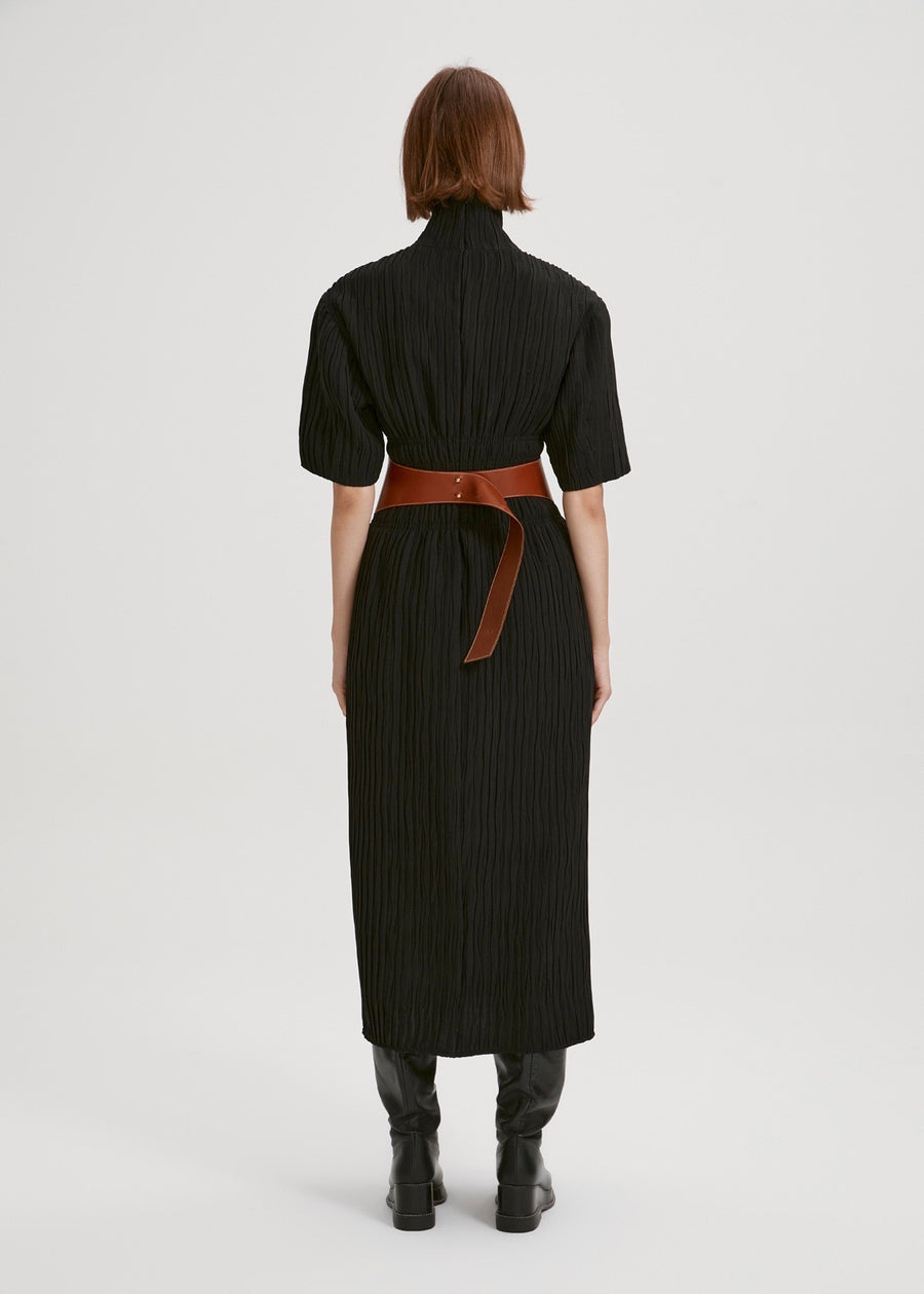 TEXTURED TURTLENECK DRESS  | RECTO