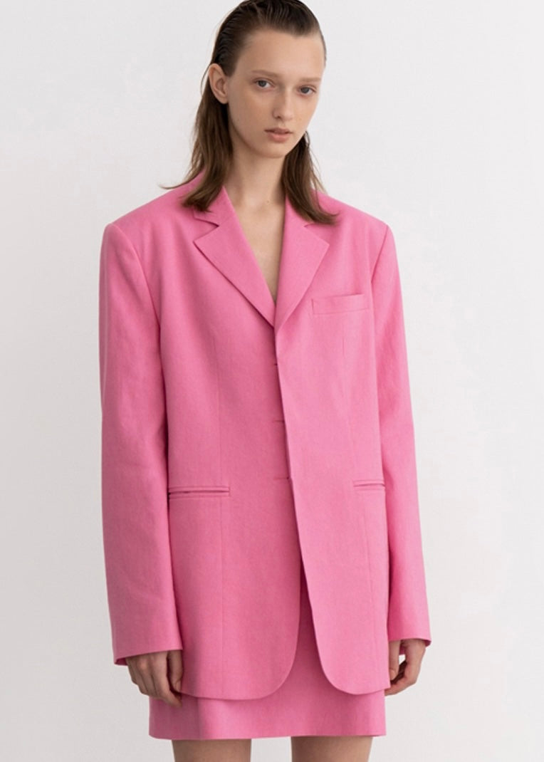 [Re-Order] Marta single breast jacket (Pink)